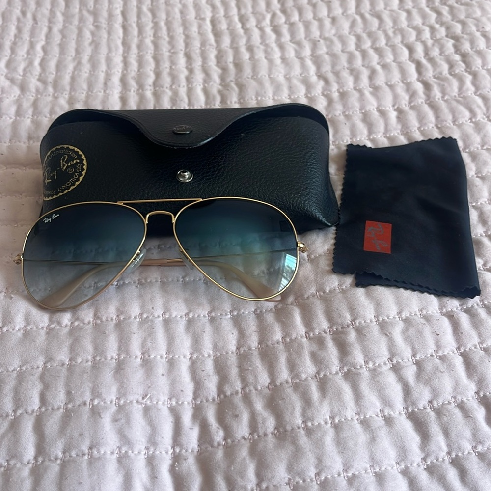 Blue tinted Aviator Ray Bans